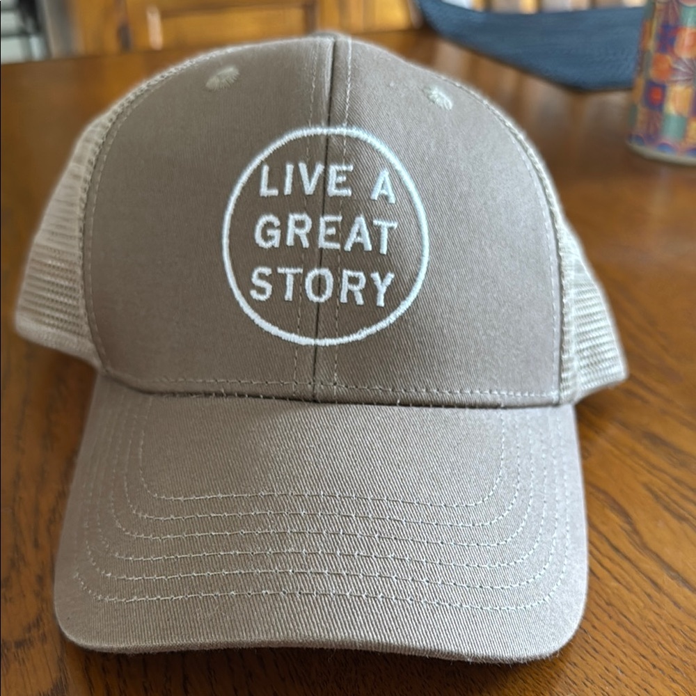 Tan Baseball Cap with Inspirational Message